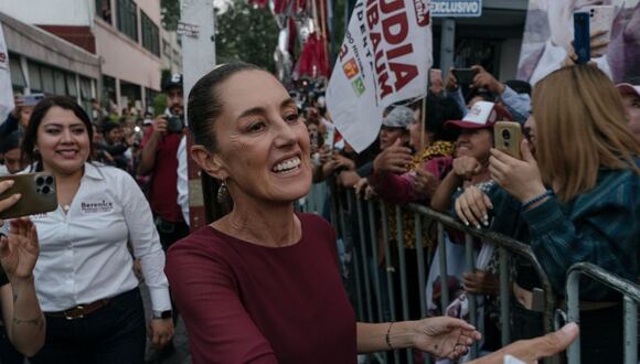 Claudia Sheinbaum durante un mitin de campaña en Ciudad de México, México, el 30 de abril.