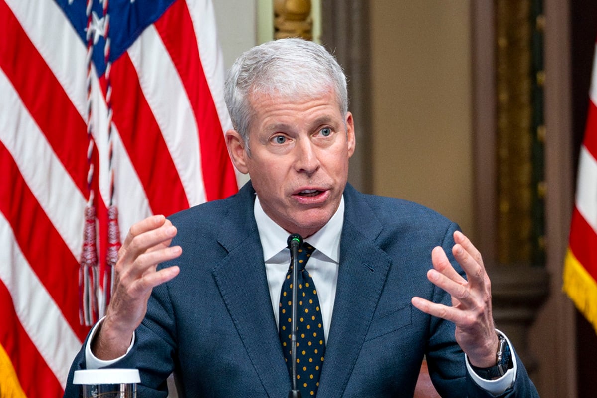 El Secretario de Energía Chris Wright habla durante una mesa redonda en el Edificio de Oficinas Ejecutivas Eisenhower cerca de la Casa Blanca en Washington, DC, el 4 de marzo de 2026. (EFE/EPA/BONNIE CASH)