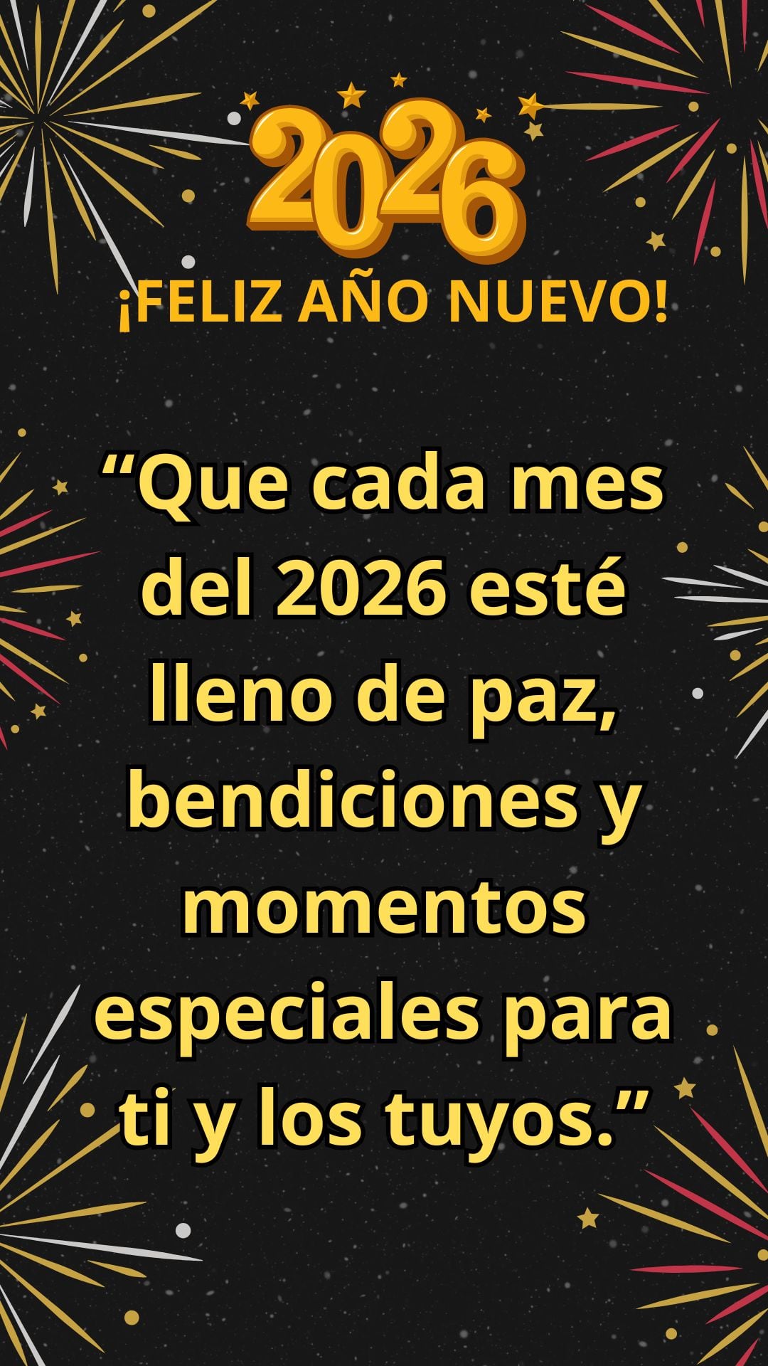 ESTADOS UNIDOS, 31/12/2025.- “Que este Año Nuevo traiga a tu vida salud, amor y momentos que recordar para siempre.” FOTO DE CANVA.COM
