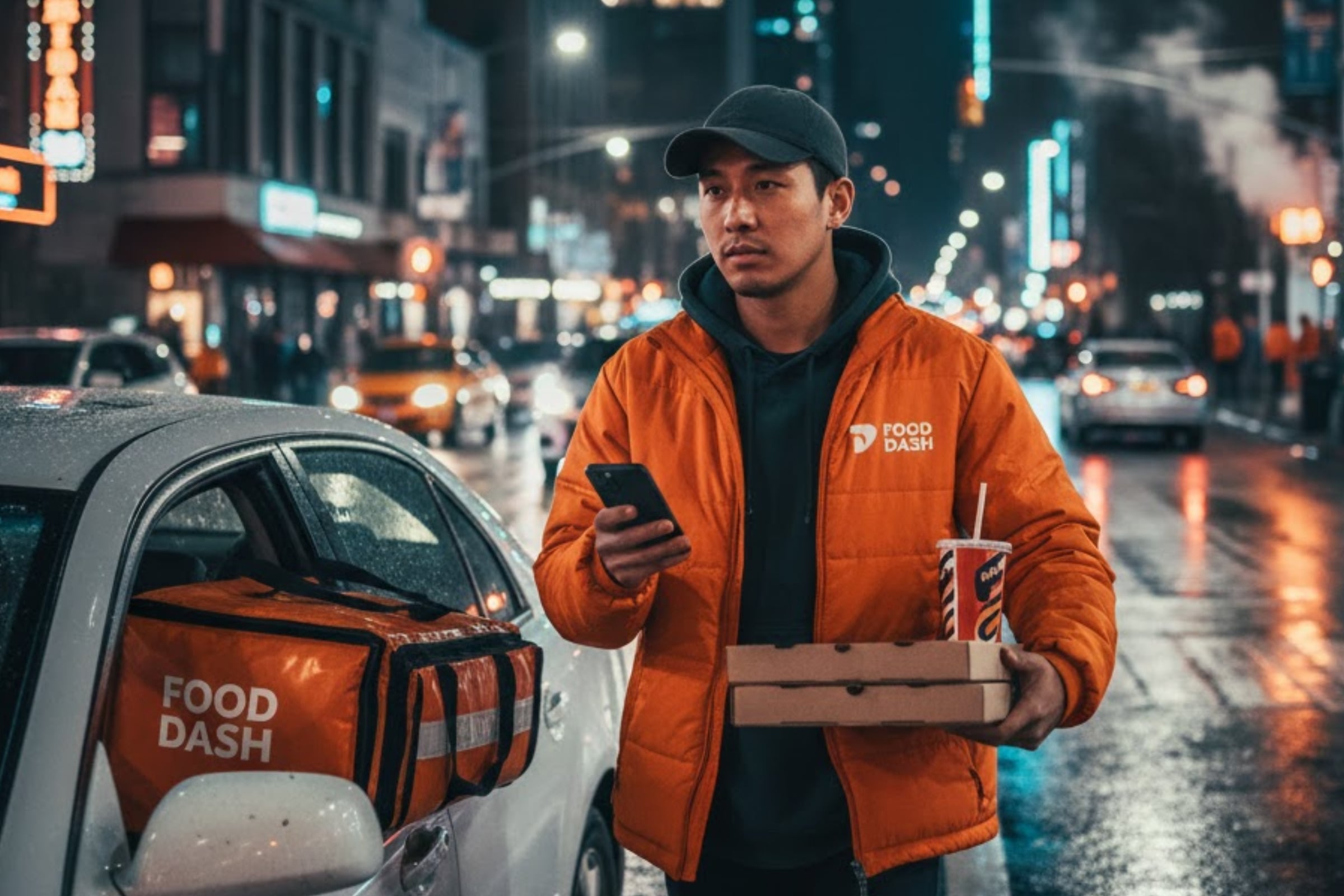 Ser repartidor de comida es una excelente opción laboral, pues brinda facilidad de horarios y buena paga. (Crédito: Imagen referencial creada por El Comercio MAG usando la IA de Gemini)