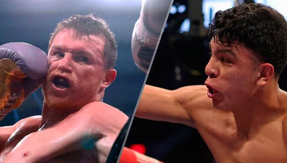 La pelea de boxeo entre Canelo Álvarez vs Jaime Munguía se realizara desde las 11 p. m. ET / 8 p. m. PT / 1 a. m. Reino Unido / 10 a. m. AEST el sábado 4 de mayo. (Foto: AFP/Composición)