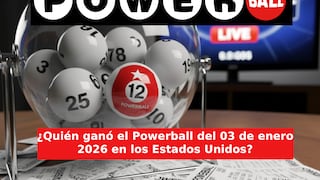 ¿Quién ganó el Powerball en EE.UU.? Resultados oficiales de la lotería y números ganadores del 03 de enero 2026