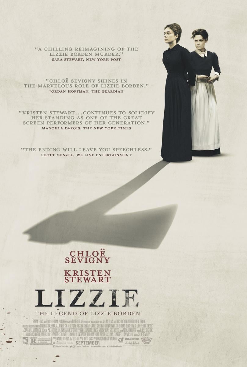 El póster de "Lizzie", película del director Craig William Macneill que se desarrolla a lo largo de 105 minutos de metraje (Foto: Artina Films / Destro Films / Powder Hound Pictures)