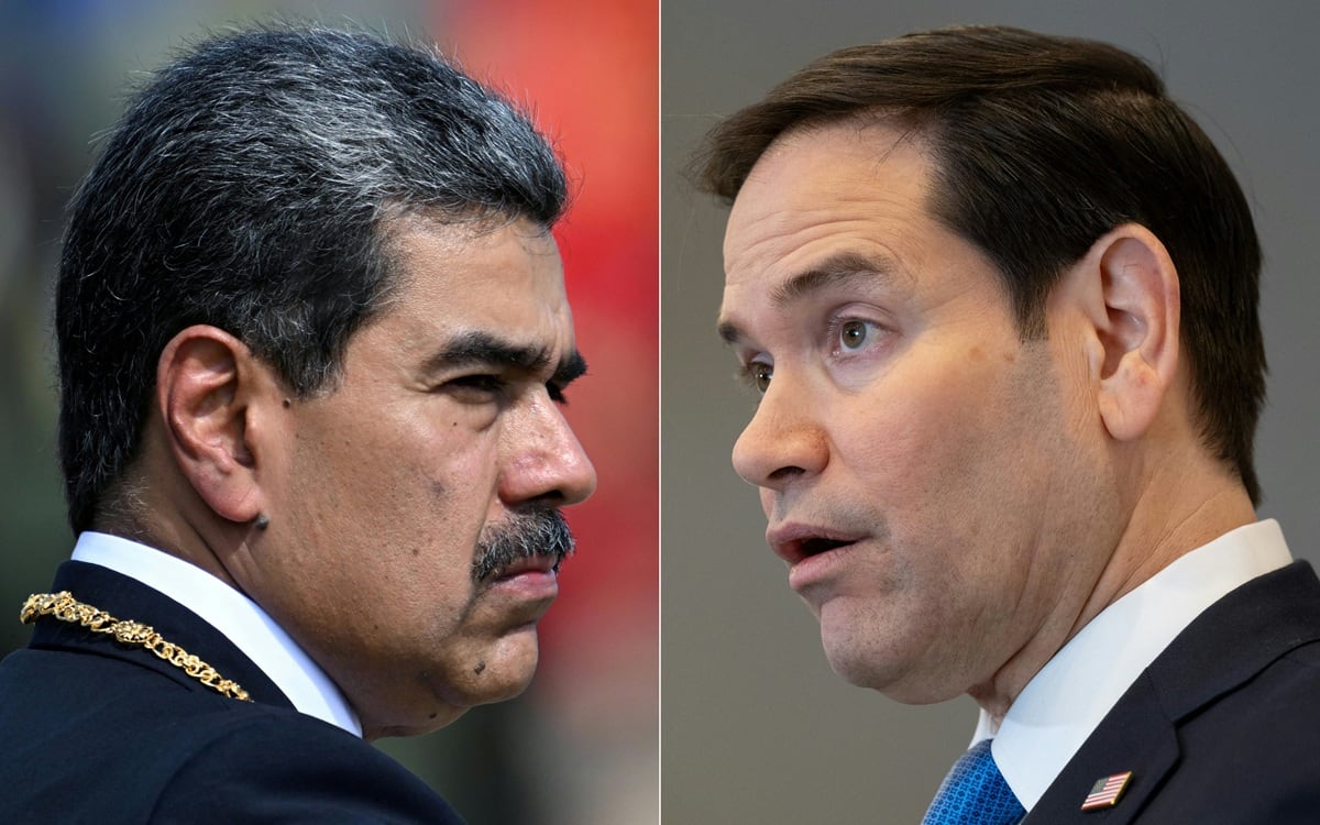 El mandatario venezolano, Nicolás Maduro; y el secretario de Estado de Estados Unidos, Marco Rubio. (Fotos de Juan BARRETO / Saul LOEB / AFP)