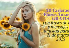 ▷ 20 Tarjetas GRATIS de flores amarillas con frases de amor y amistad para enviar el 21 de marzo de 2025