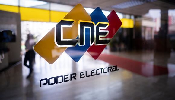 El logo del Consejo Nacional Electoral (CNE)  Foto de Gabriela Oraa / AFP)