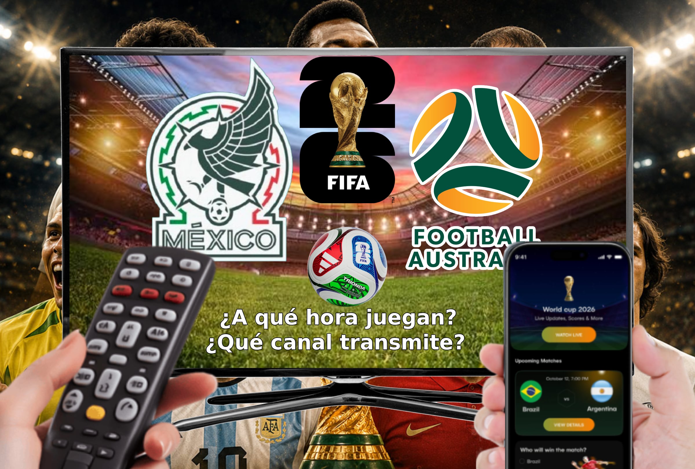 PASADENA, CALIFORNIA (ESTADOS UNIDOS), 30/05/2026.- Lista de horarios y canales de televisión en diferentes países del mundo para ver el partido entre México y Australia este sábado 30 de mayo por un amistoso de cara al inicio de la Copa Mundial de la FIFA 2026 desde el Rose Bowl Stadium de Pasadena, California. FOTO DE NOÉ YACTAYO PARA GESTIÓN MIX