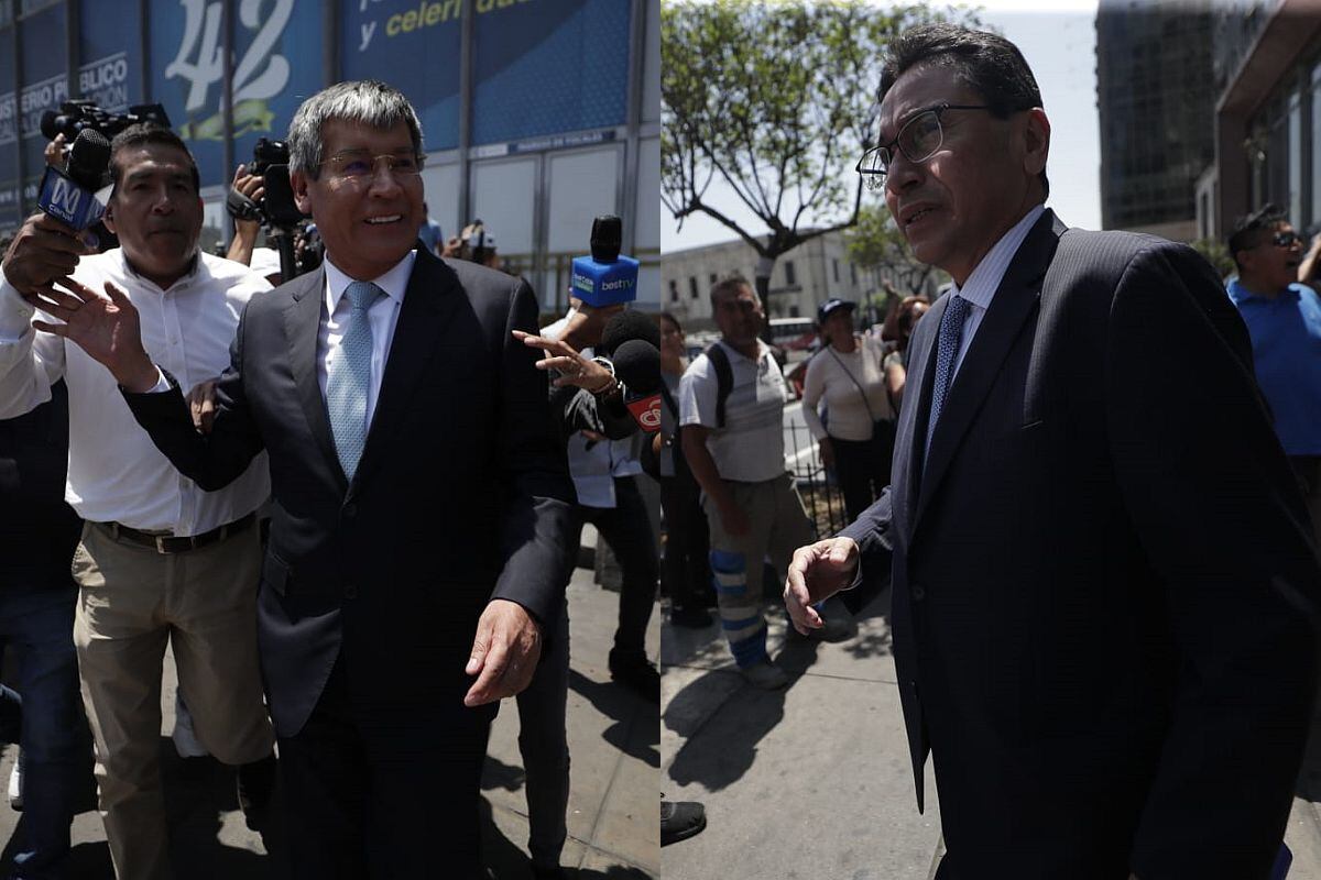 Wilfredo Oscorima acudió con Humberto Abanto a la Fiscalía de la Nación el 4 de abril. (Foto: GEC)