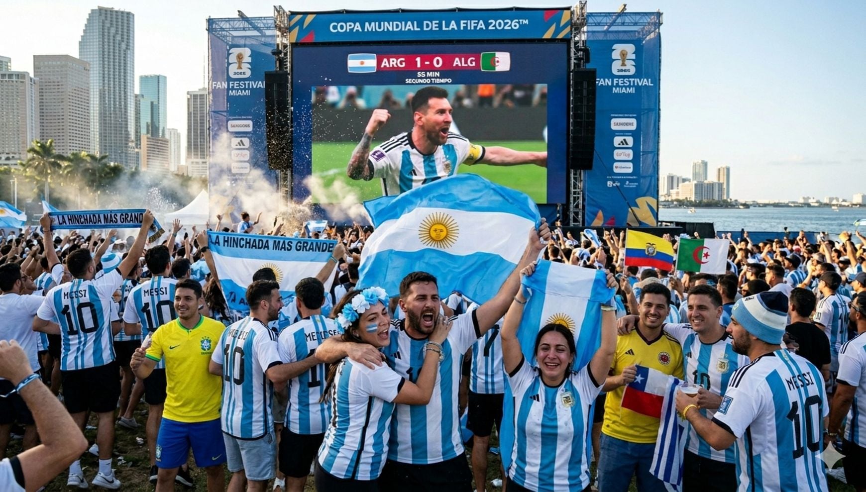 Desde fan zones oficiales hasta bares con pantallas gigantes, la ciudad ofrece múltiples alternativas gratuitas para ver los partidos rodeado de hinchas, sin necesidad de contratar cable ni plataformas de pago (Foto: Imagen creada por Gestión MIX usando Gemini)