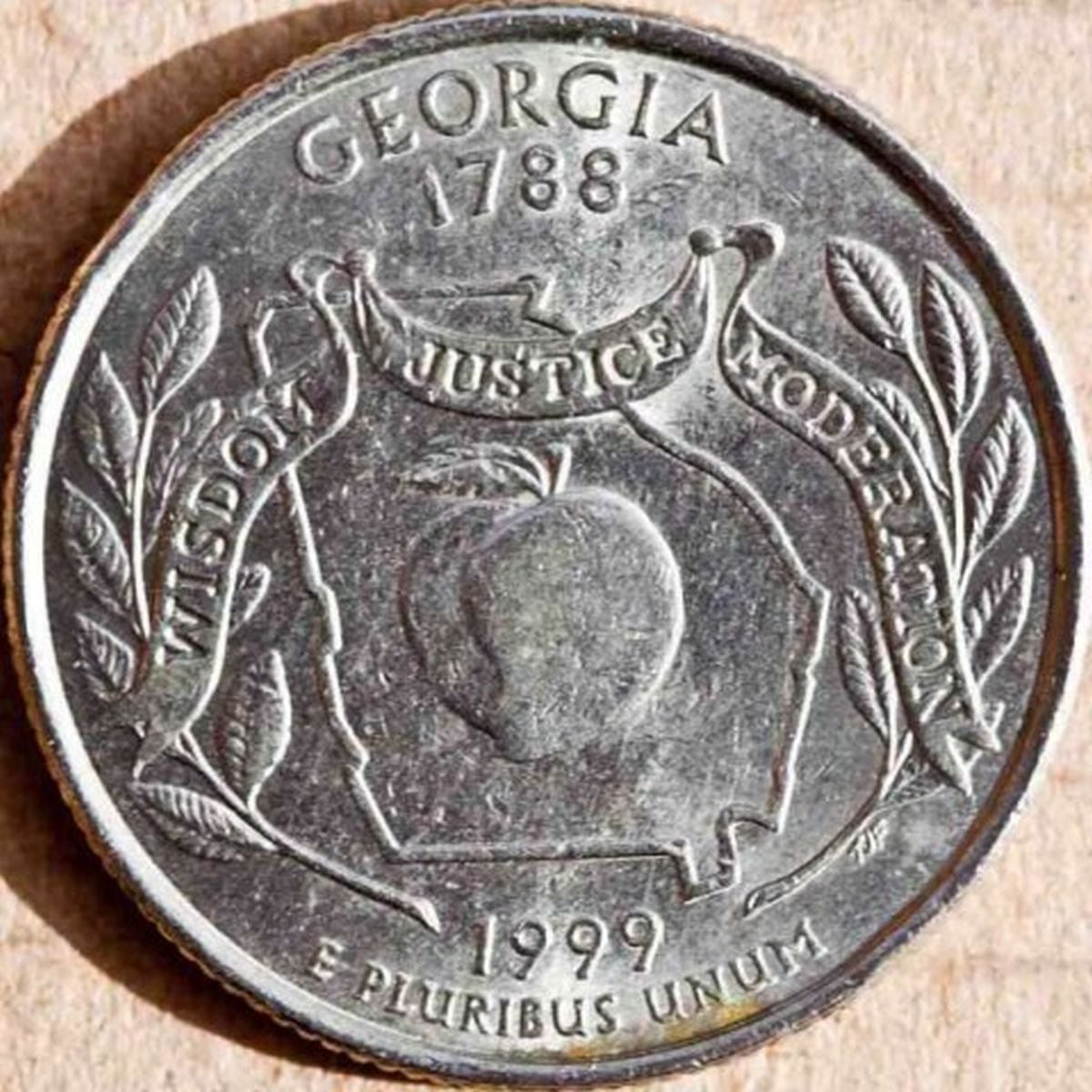 Reverso de la Georgia State Quarter de 1999 (Foto: US Coin Guide)