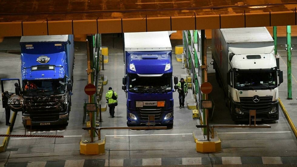 Controles de camiones entrando en el puerto de Dover, en Inglaterra, el 31 de diciembre de 2020 Justin Tallis AFP/Archivos