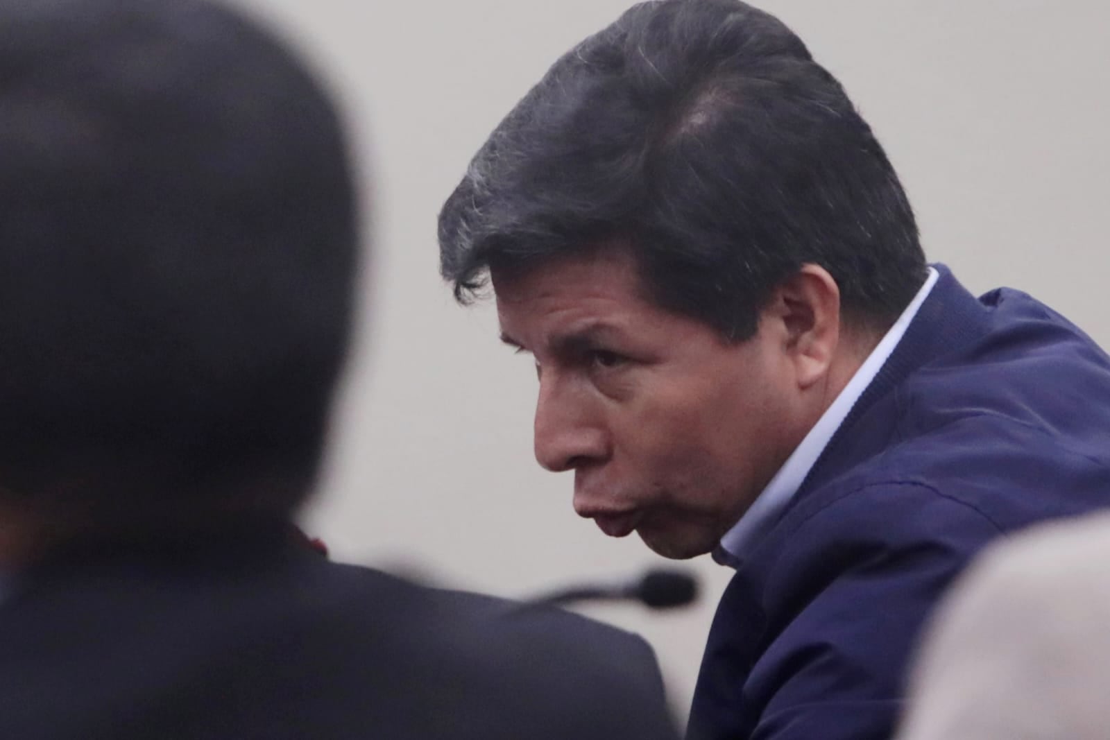 El expresidente Pedro Castillo rechaza accionar del tribunal que lo juzga. Foto: Alessandro Currarino / @photo.gec