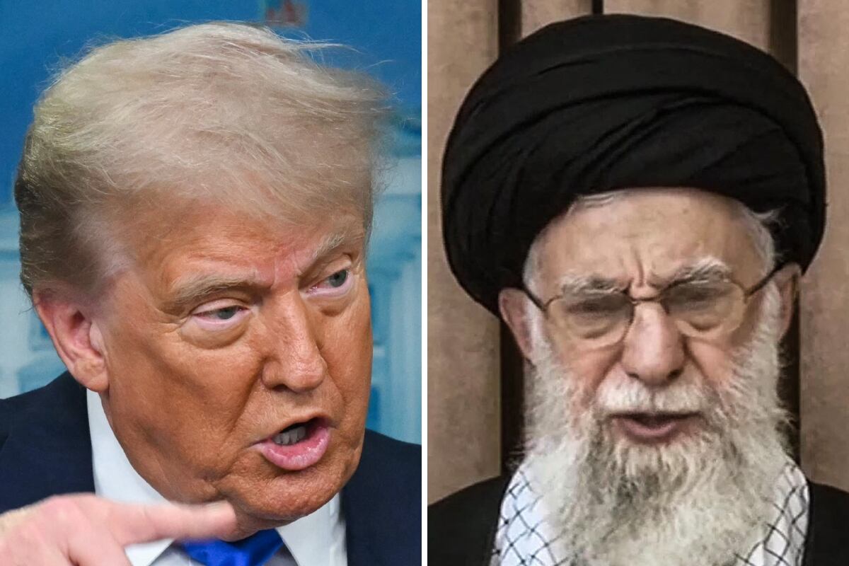 El presidente de Estados Unidos, Donald Trump; y el líder espiritual de Irán, el ayatolá Ali Jamenei. (Fotos de Andrew CABALLERO-REYNOLDS / AGENCIA DE NOTICIAS IRIB / AFP)