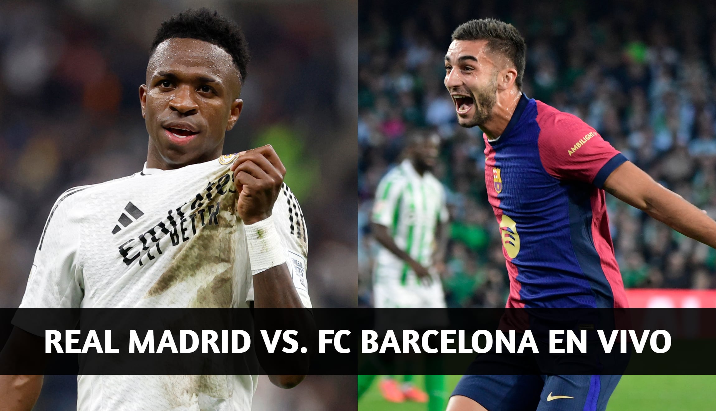 Sigue la transmisión del partido entre Real Madrid y FC Barcelona por la final de la Supercopa de España 2025, desde el King Abdullah de Arabia Saudí. (Foto: Composición Mix / AFP)