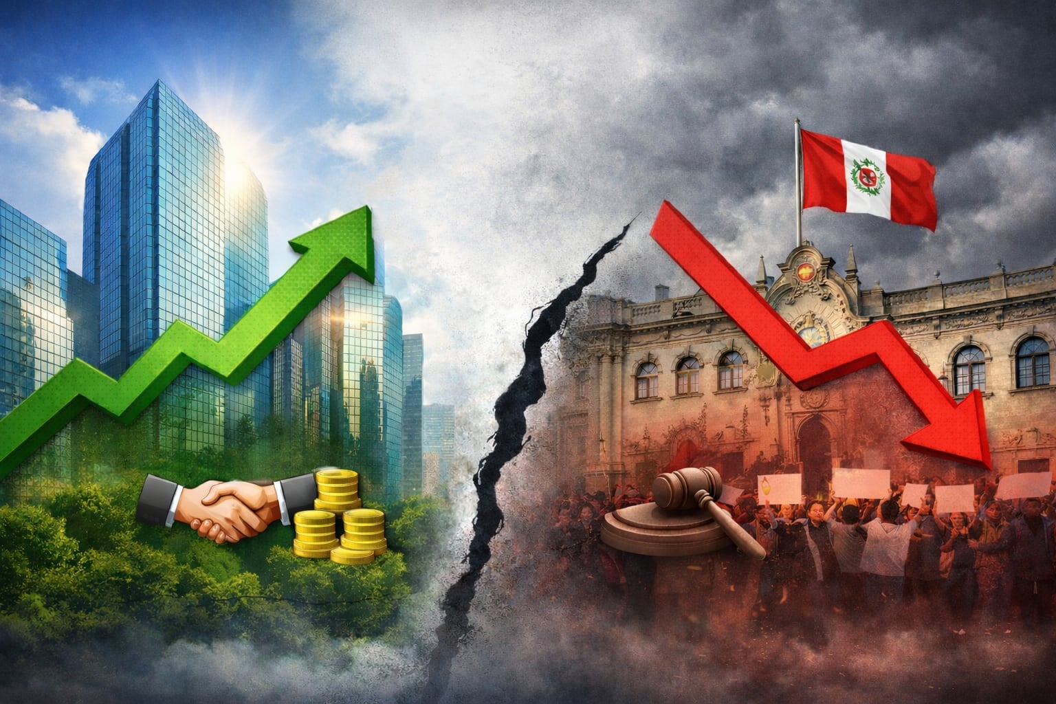 El estudio de Edelman también resalta otra cuestión relevante: los fenómenos que podrían afectar la confianza de los peruanos en sus instituciones, y especialmente, sus empleos. Esto indiferentemente si se trata del Estado o sector privado. Foto: ChatGPT, Alessandro Azurín, Diario Gestión.