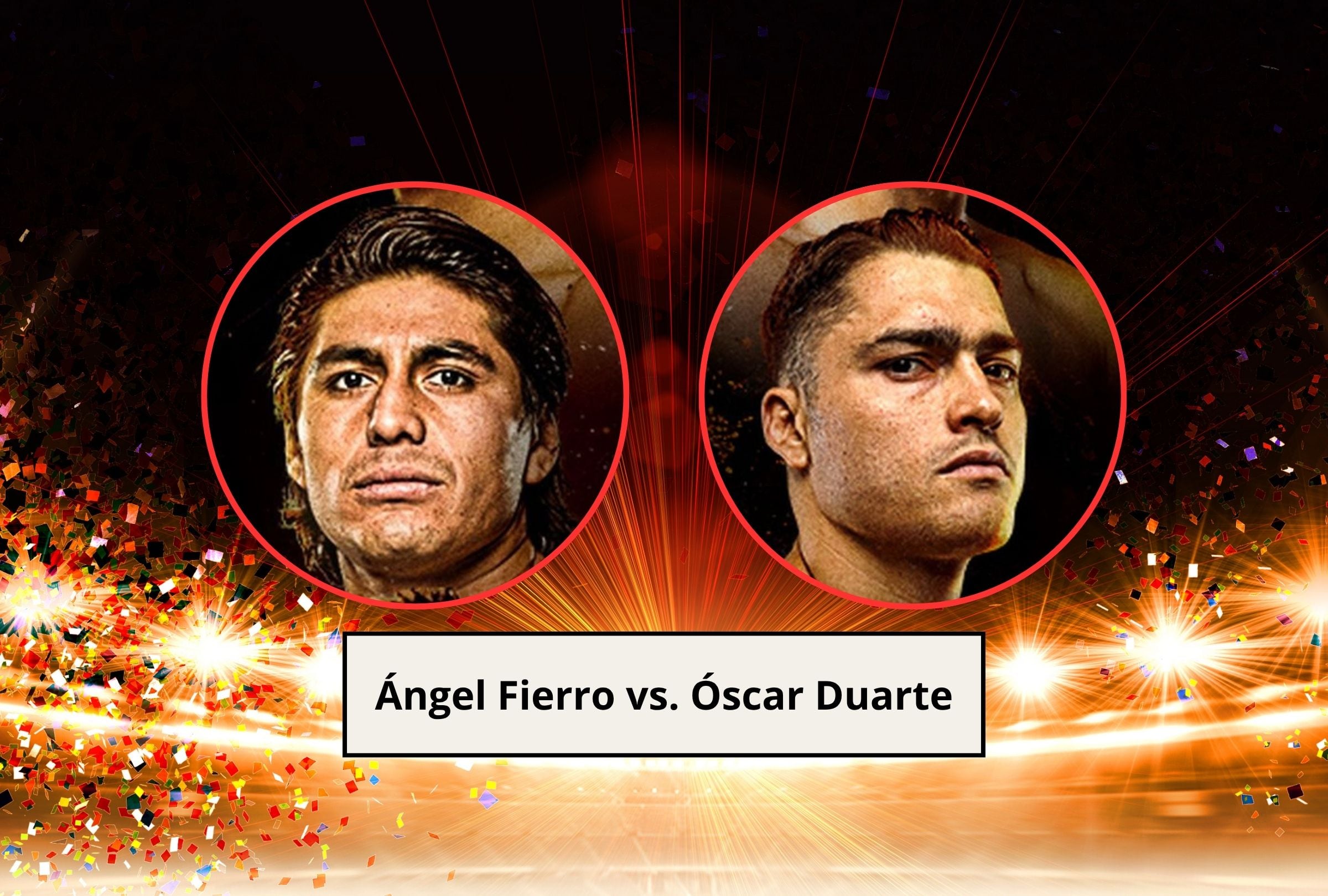 Revisa esta nota para que sepas a qué hora inicia y qué canal transmite la pelea Ángel Fierro vs. Óscar Duarte EN VIVO. (Foto: @premierboxing y @goldenboy / Instagram y Composición Gestión Mix)