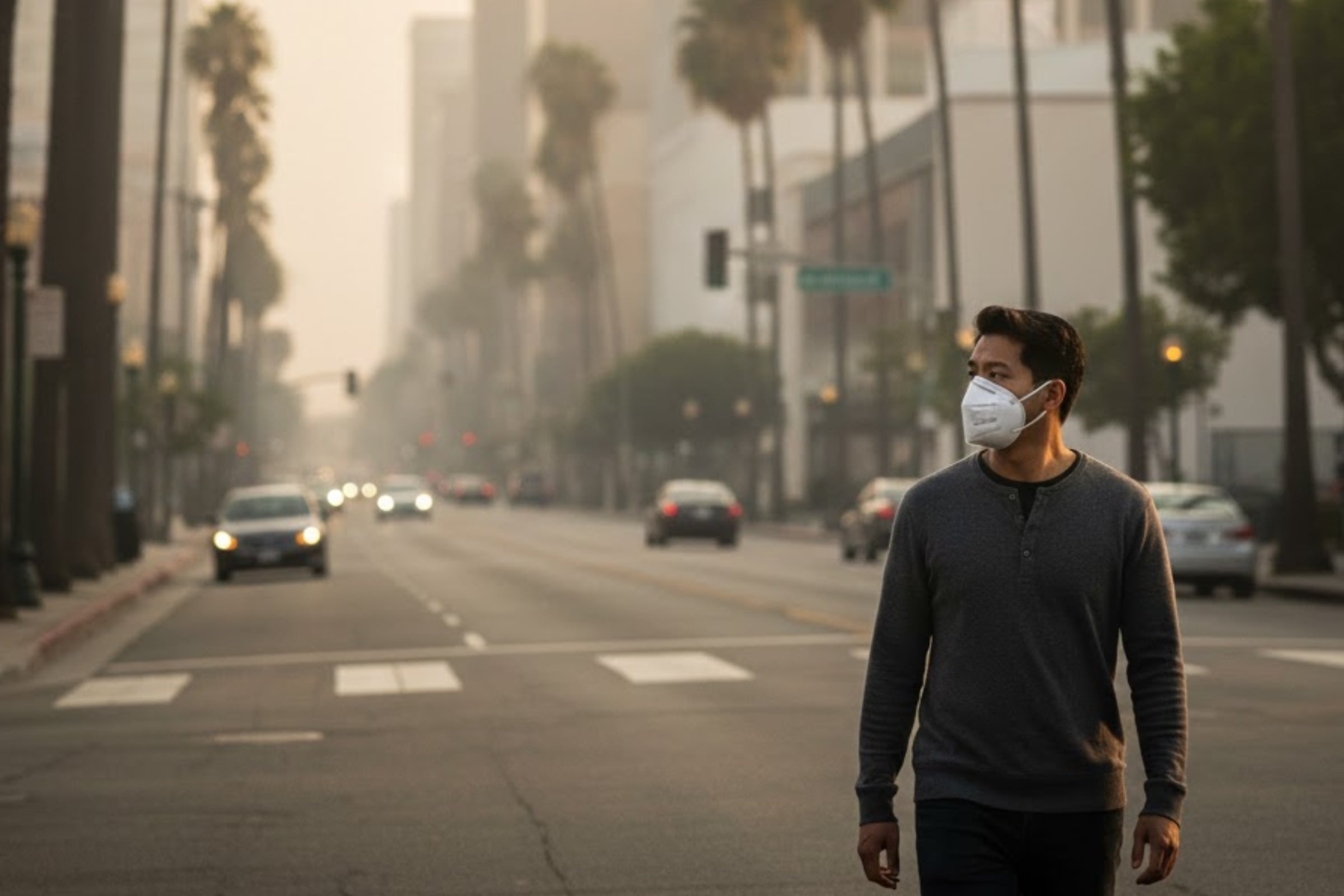 Es necesario usar alguna mascarilla que filtre las partículas PM2.5 cuando se transita por las localidades afectadas. (Crédito: Imagen creada por El Comercio MAG usando la IA de 'Gemini')