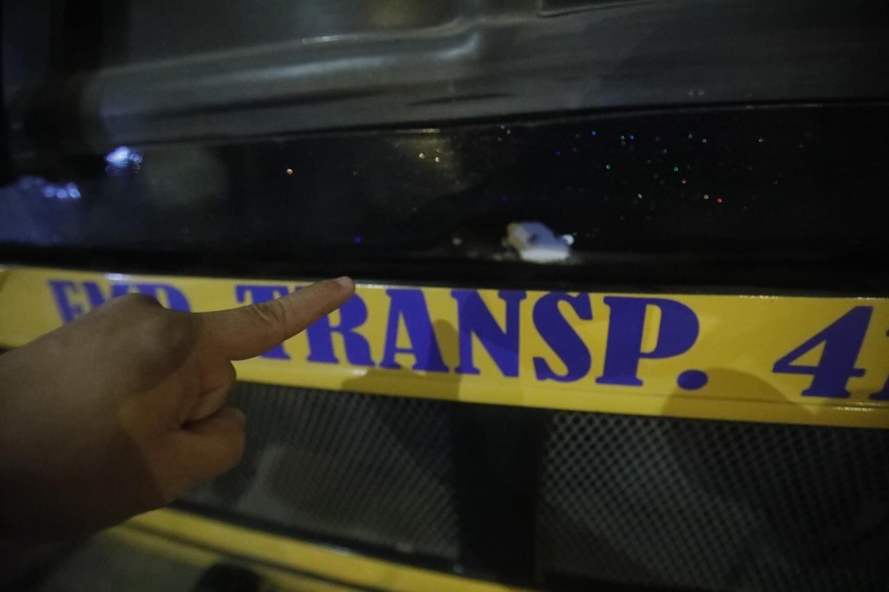 Extorsionadores balean bus de la línea 41.
Foto: GEC.