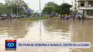Piura amaneció con sus principales calles inundadas por desborde del río