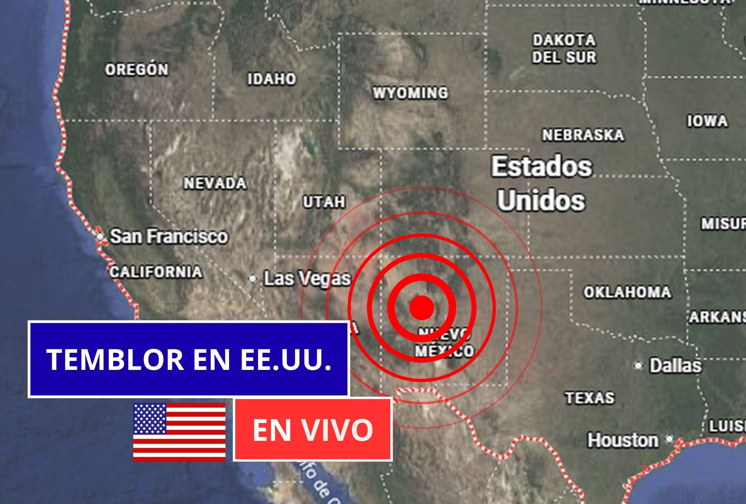 Sigue el reporte oficial del Servicio Geológico de Estados Unidos (USGS, por sus siglas en inglés) sobre los últimos temblores registrados en EE.UU. hoy, 01 de abril de 2026. (Imagen creada con foto de Google Maps para Gestión Mix)