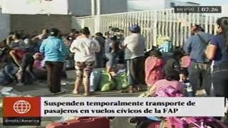 FAP suspende traslado de pasajeros por puente aéreo desde Lima