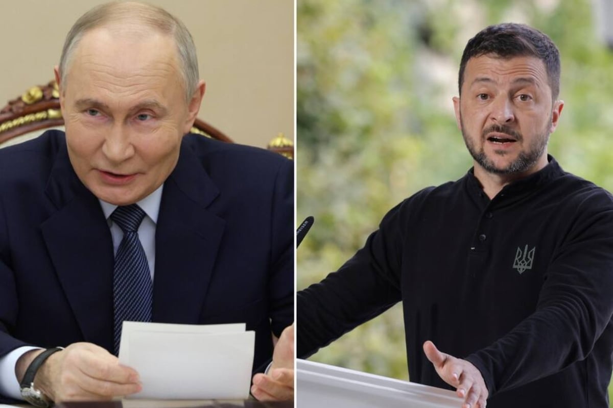 De izquierda a derecha. Los presidentes Vladímir Putin (Rusia) y Volodímir Zelenski (Ucrania). (Foto: EFE)