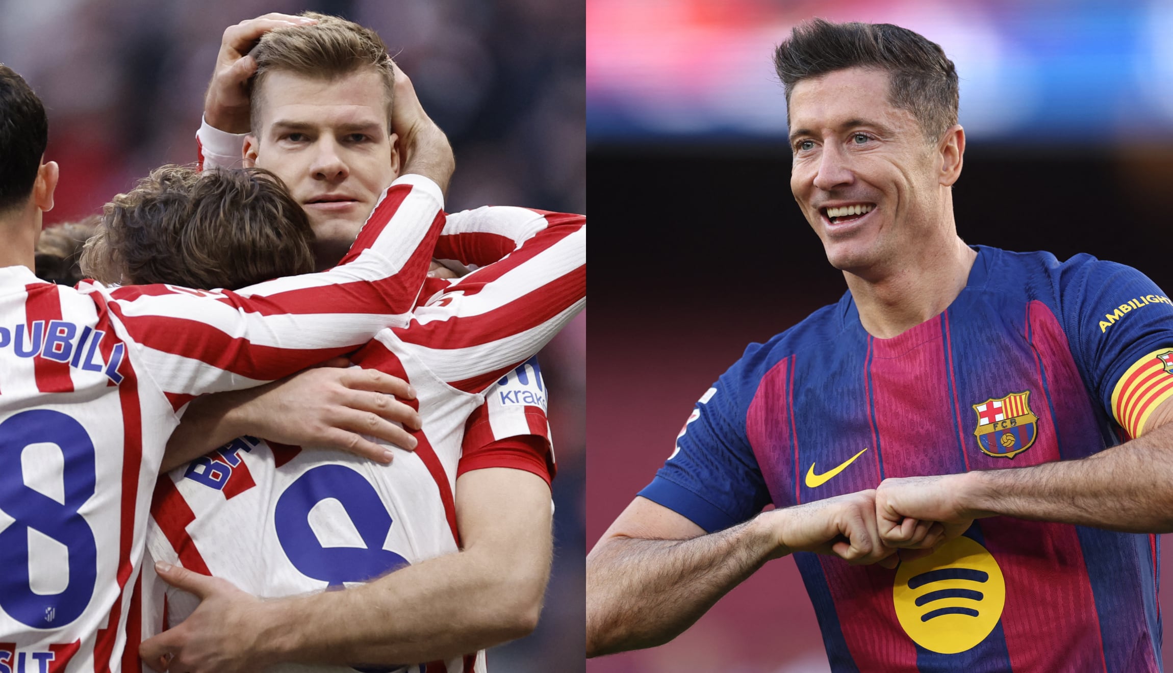 Consulta cuál es el canal de transmisión del juego de Atlético de Madrid vs. FC Barcelona por la semifinal ida de la Copa del Rey 2026. (Fotos: AFP / Composición Gestión Mix)