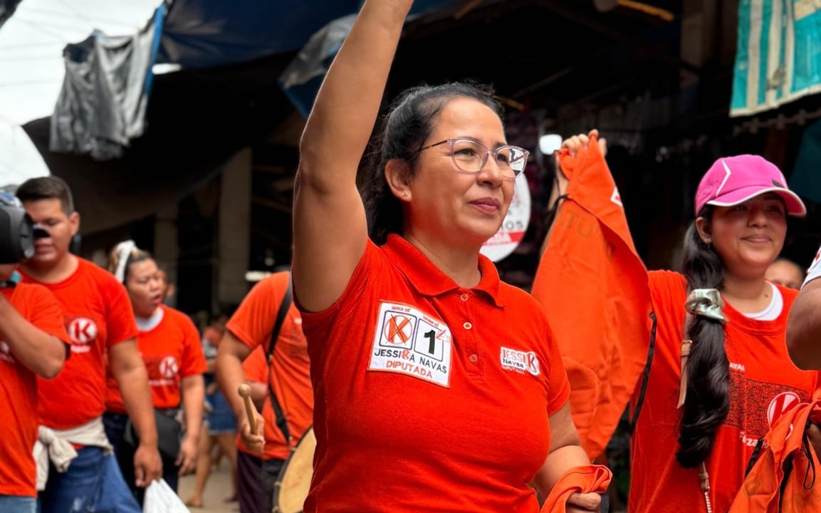 Candidata a diputada de Fuerza Popular se presentó ante el PJ tras ser declarada Candidata a diputada de Fuerza Popular se presentó ante el PJ tras ser declarada reo contumaz. Foto: Facebook Jessica Navas Sánchez