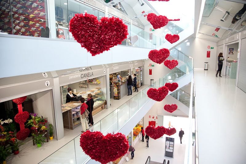 Tiendas en San Valentín.