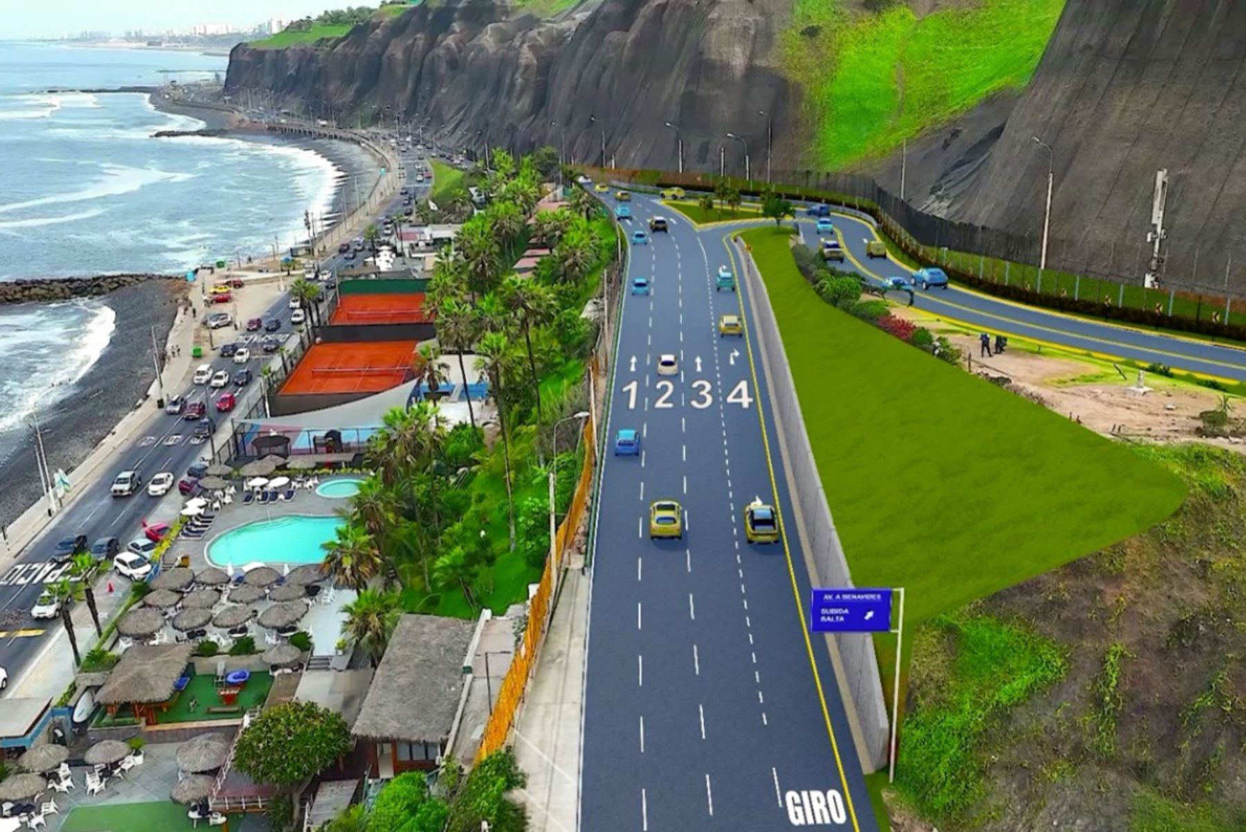 Cuarto carril en la Costa Verde. Foto: MML