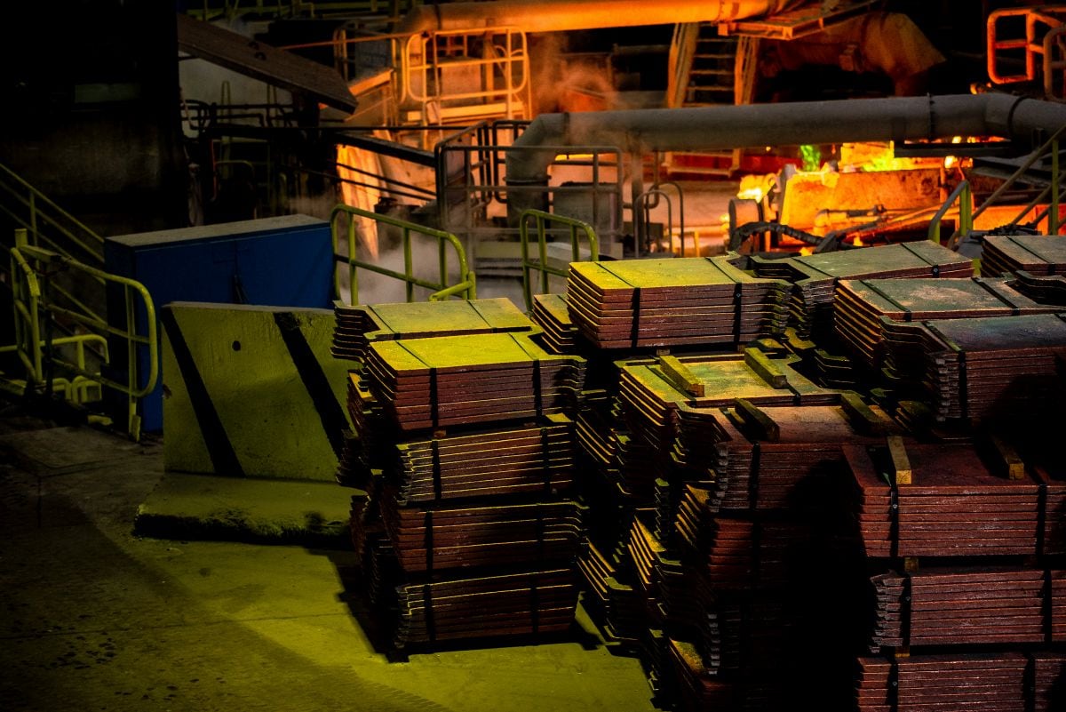 Copper anode plates ready for shipment at the Codelco El Teniente processing facility in Machali, Chile, on Wednesday, April 2, 2025. Copper extended its retreat from a nine-month high as sentiment in industrial metals markets soured ahead of new tariffs from US President Donald Trump.