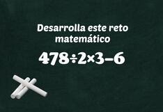 Solo quienes tienen mente ágil resuelven el ejercicio en 8 segundos: ¿cuál es la respuesta de 478÷2×3-6?