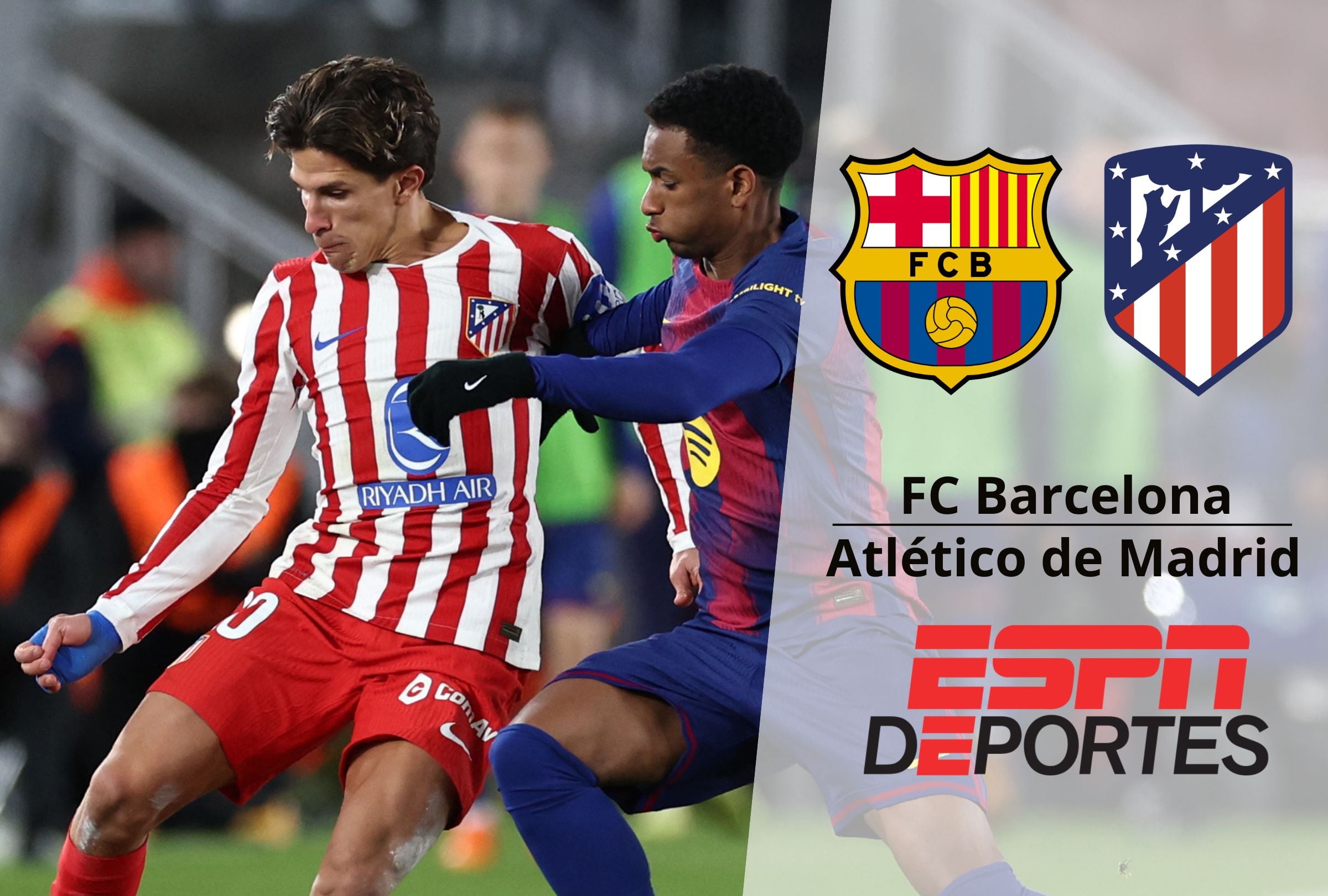 Conoce dónde ver ESPN Deportes (EE.UU.) para ver el partido FC Barcelona vs. Atlético Madrid EN VIVO por la semifinal de la Copa del Rey 2026. (Foto: Lluis GENE / AFP / Composición Mag)