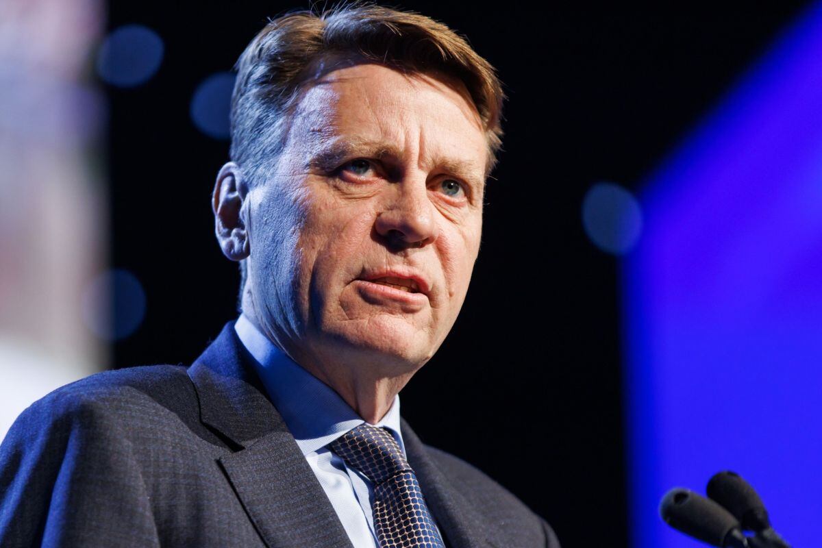 Tom Palmer, presidente y CEO de Newmont Corp., habla durante el Congreso Mundial de Minería en Brisbane, Australia, el miércoles 28 de junio de 2023.