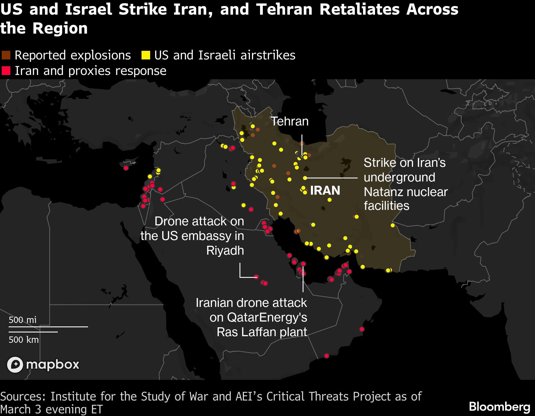 Estados Unidos e Israel atacan a Irán y Teherán toma represalias en toda la región.