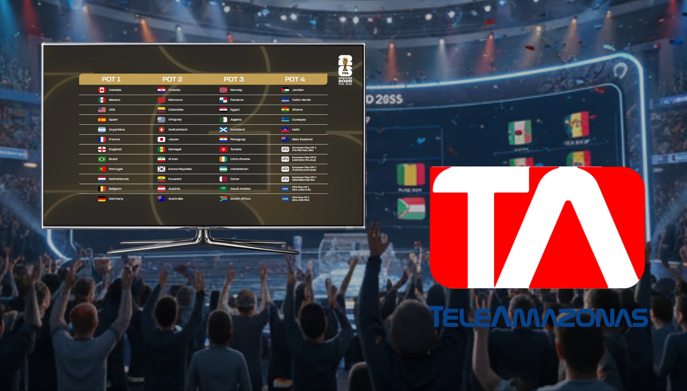 Teleamazonas transmite EN VIVO GRATIS el sorteo de la Copa del Mundo 2026. Descubre dónde ver por TV abierta y fútbol online en Ecuador este gran evento deportivo. | Crédito: Imagen creada por Gestión Mix usando la IA de Gemini / Composición GEC