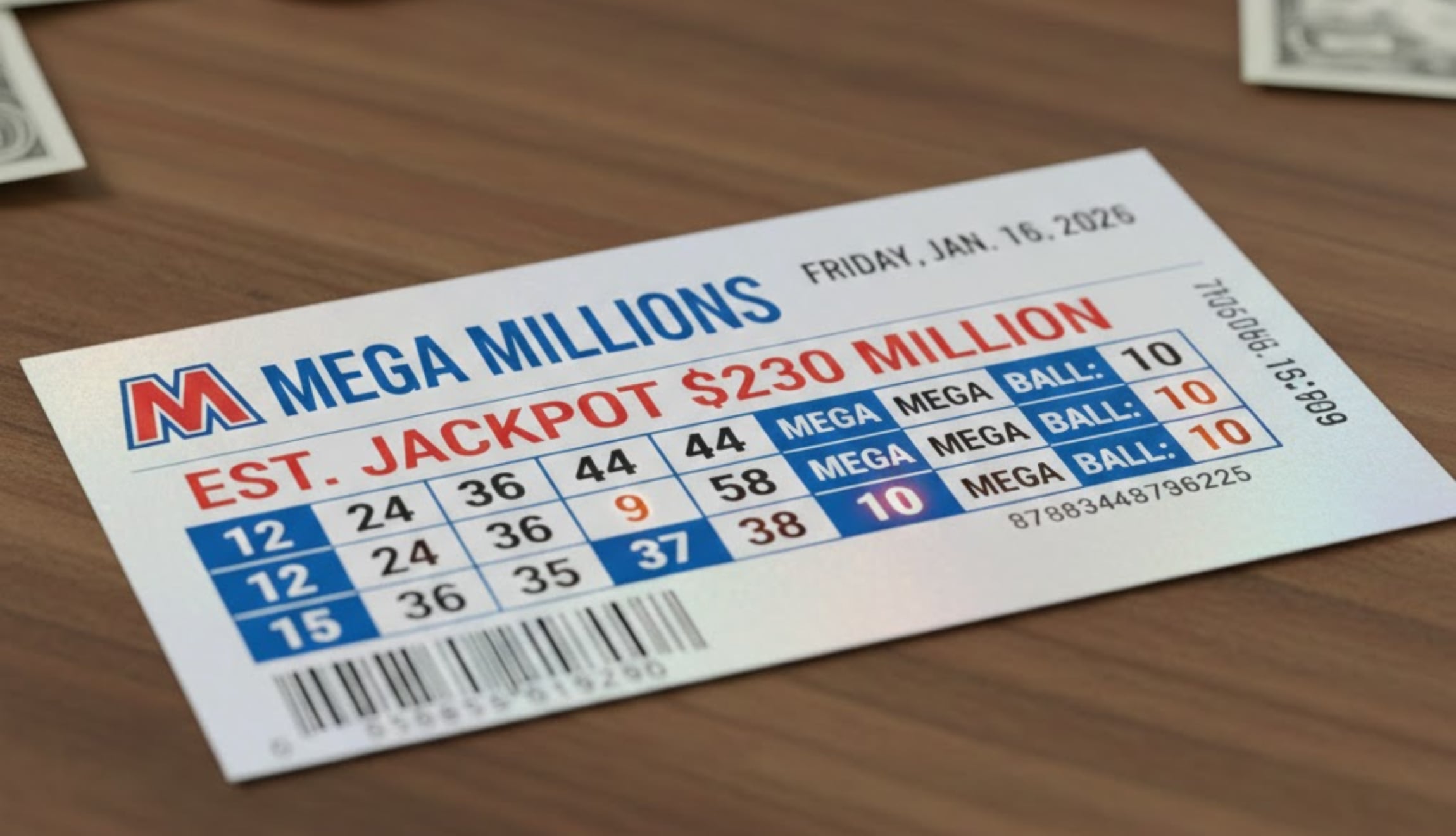 Resultados y números ganadores oficiales del Mega Millions de este viernes 16 de enero de 2026, el último de la semana. (Foto: Imagen creada por Gestion Mix utilizando la IA de Gemini)