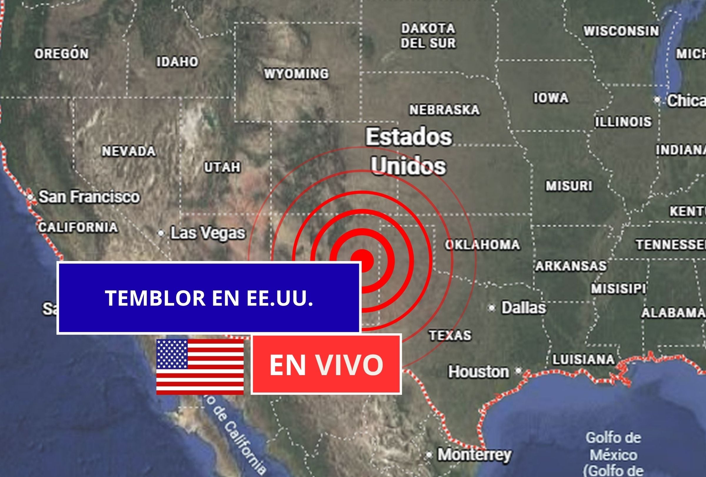 Sigue el reporte oficial del Servicio Geológico de Estados Unidos (USGS, por sus siglas en inglés) sobre los últimos temblores registrados en EE.UU. hoy, 05 de agosto de 2026. (Imagen creada con foto de Google Maps para Gestión Mix)