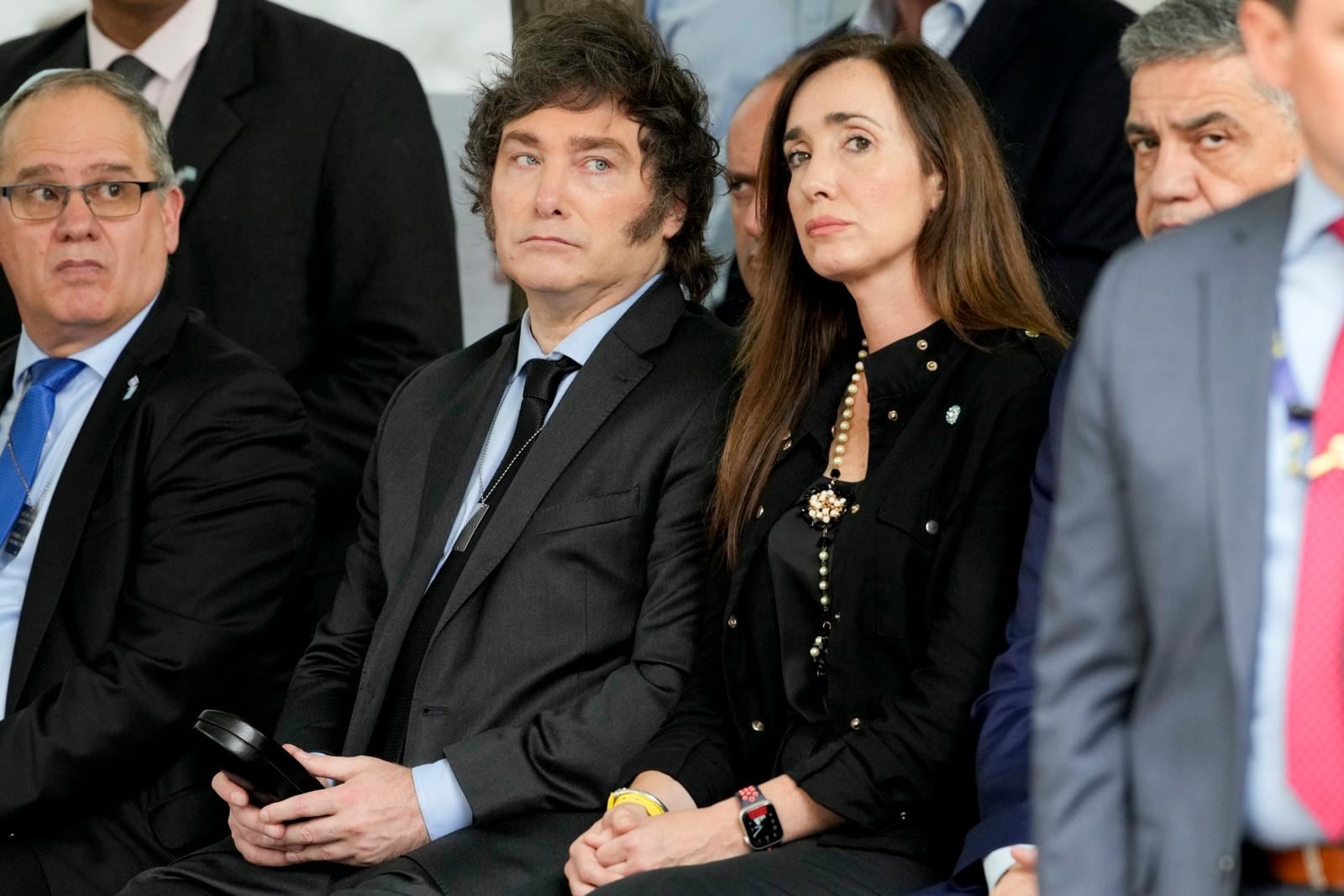 La vicepresidenta argentina Victoria Villarruel junto al mandatario Javier Milei.