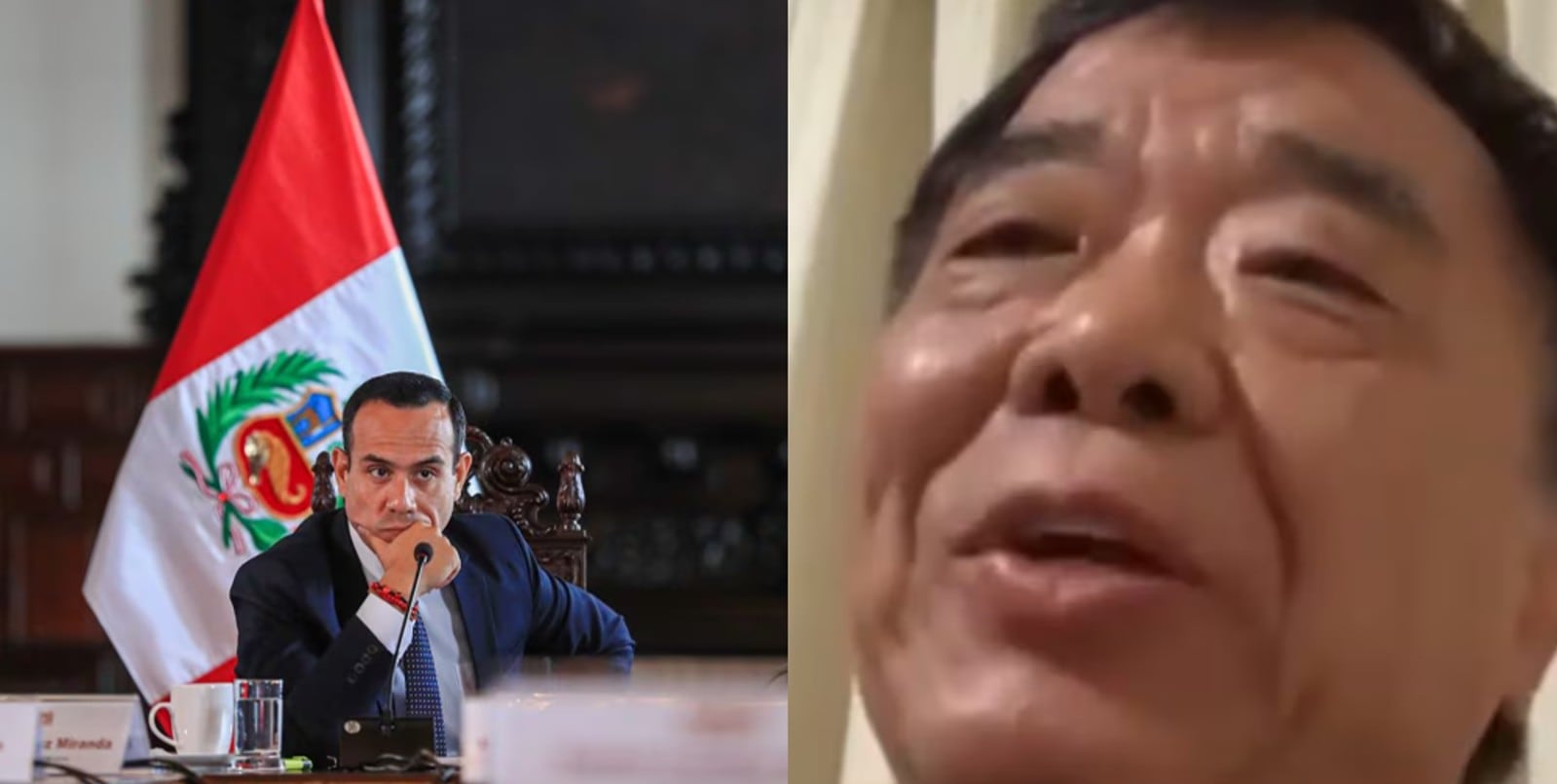 Ji Wu Xiaodong asistió a reunión en chifa como traductor, pese a que Jerí dijo que no hablaba español. Foto: Composición (Presidencia/Cuarto Poder)