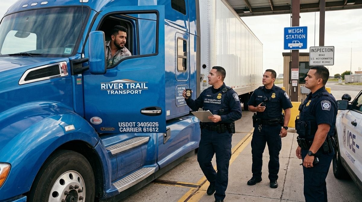 ICE cambia sus puntos de control para revisar a camioneros inmigrantes (Foto: Imagen creada por Gestión MIX usando Gemini)