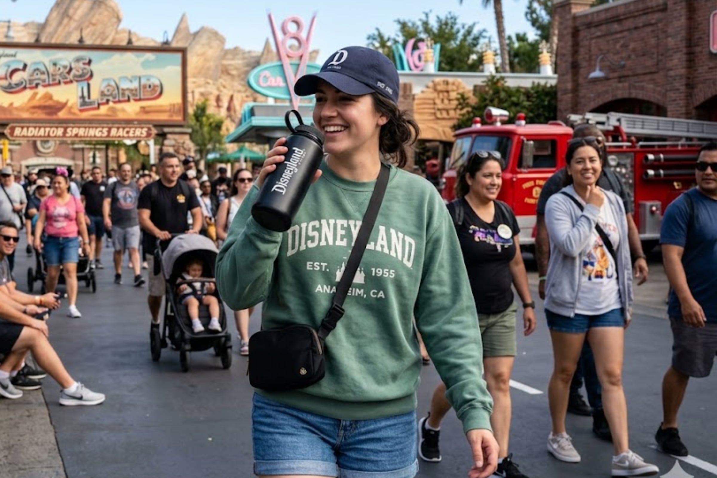 Entre una de las acciones prohibidas impuestas en el código de conducta para visitantes de Disneyland es el uso de gorras y botellas de agua durante el recorrido. (Crédito: Imagen creada por Gestión Mix usando Gemini / Imagen referencial no válida legalmente, solo usada con fines educativos)