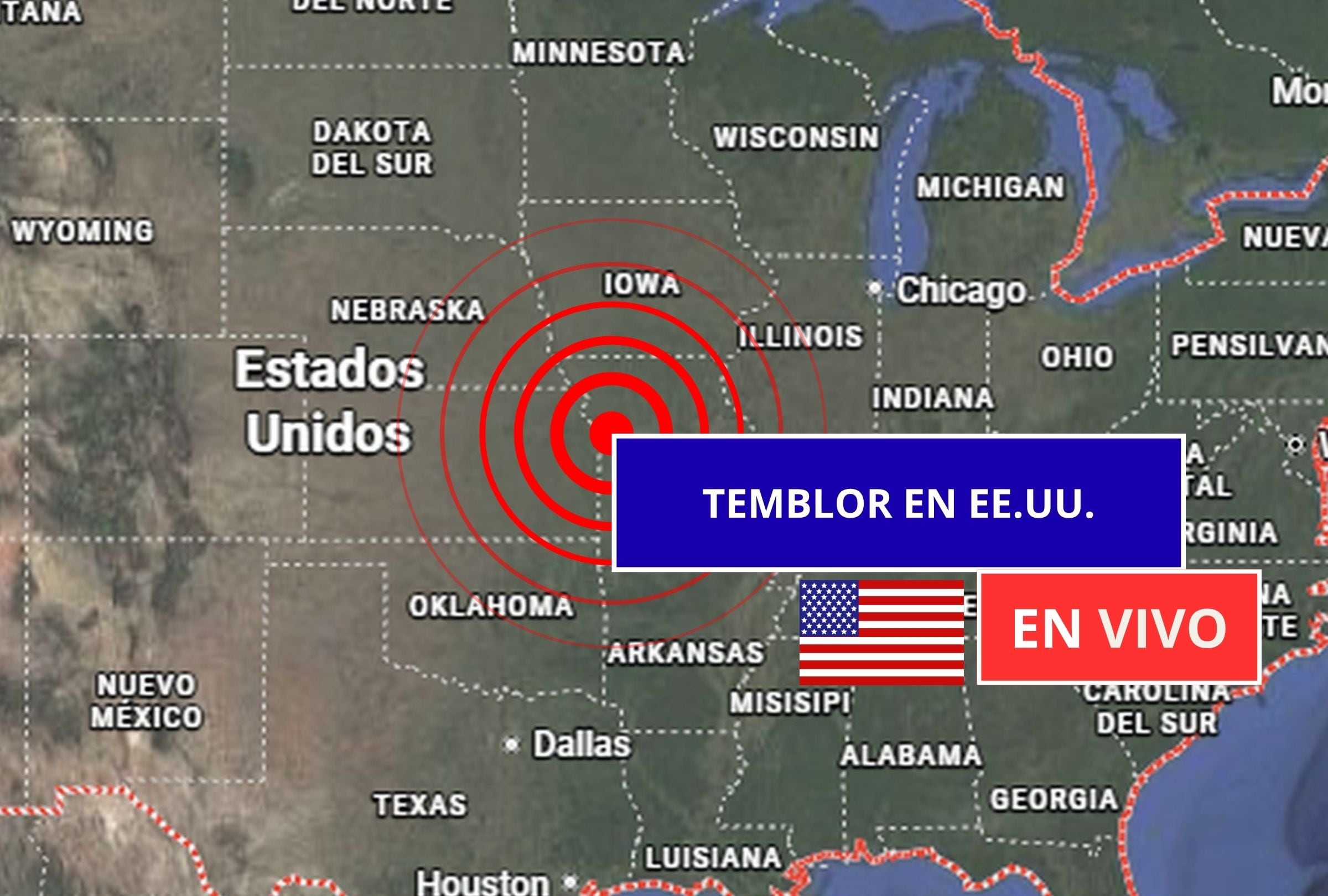 Sigue el reporte oficial del Servicio Geológico de Estados Unidos (USGS, por sus siglas en inglés) sobre los últimos temblores registrados en EE.UU. hoy, 13 de junio de 2026. (Imagen creada con foto de Google Maps para Gestión Mix)