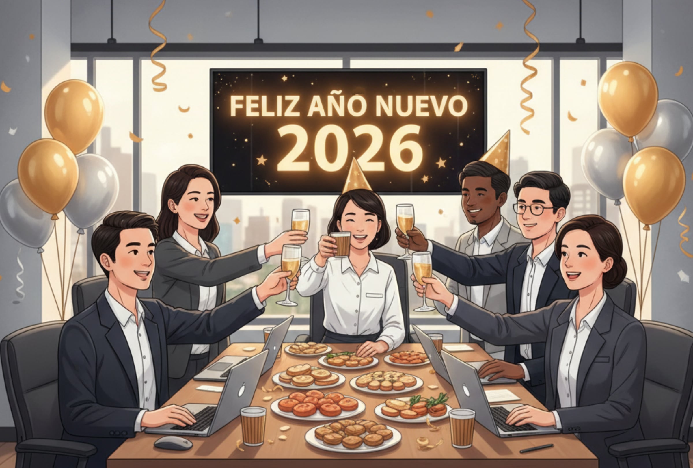 ESTADOS UNIDOS, 31/12/2025.- Conoce cómo los saludos de Año Nuevo pueden convertirse en una herramienta de comunicación interna y externa para consolidar equipos y alinear metas empresariales. FOTO DE CANVA.COM