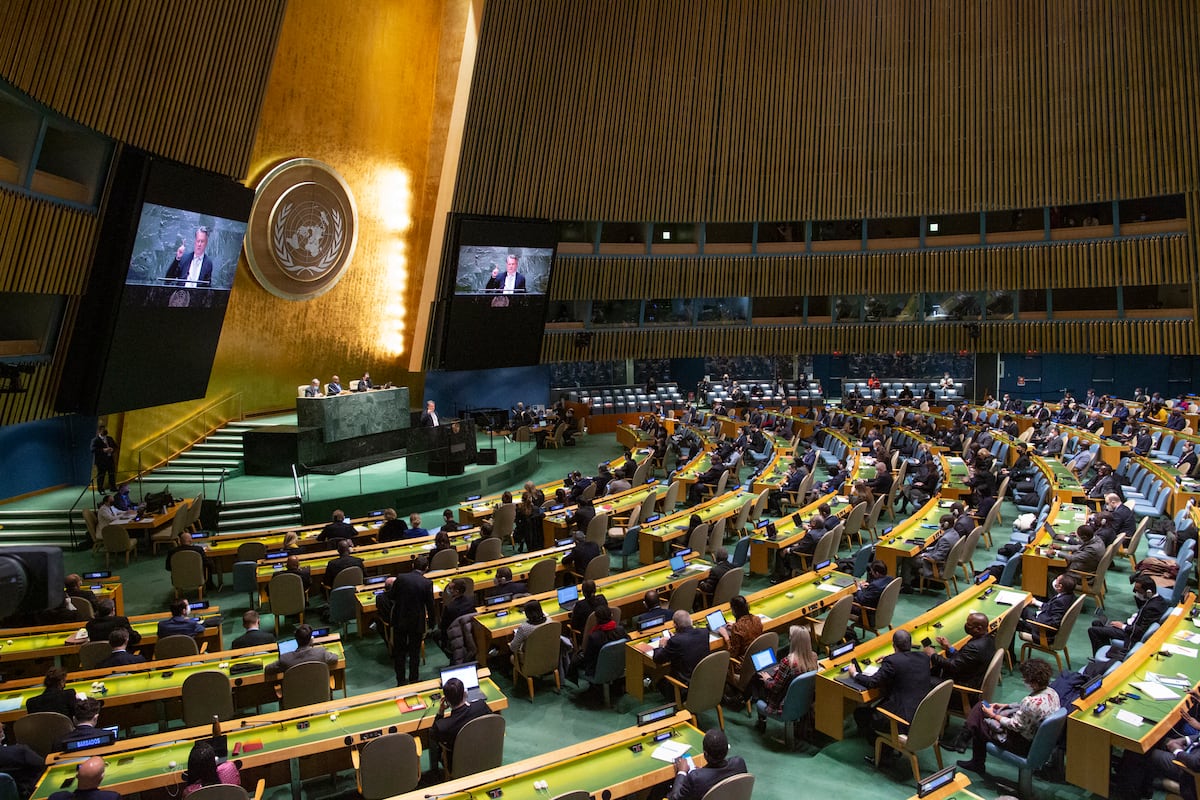 La presidenta, en dicho encuentro, pidió a la ONU reforzar la cooperación contra el crimen transnacional y agradeció el apoyo de prevención ante El Niño. (Photo by Kena Betancur / AFP)