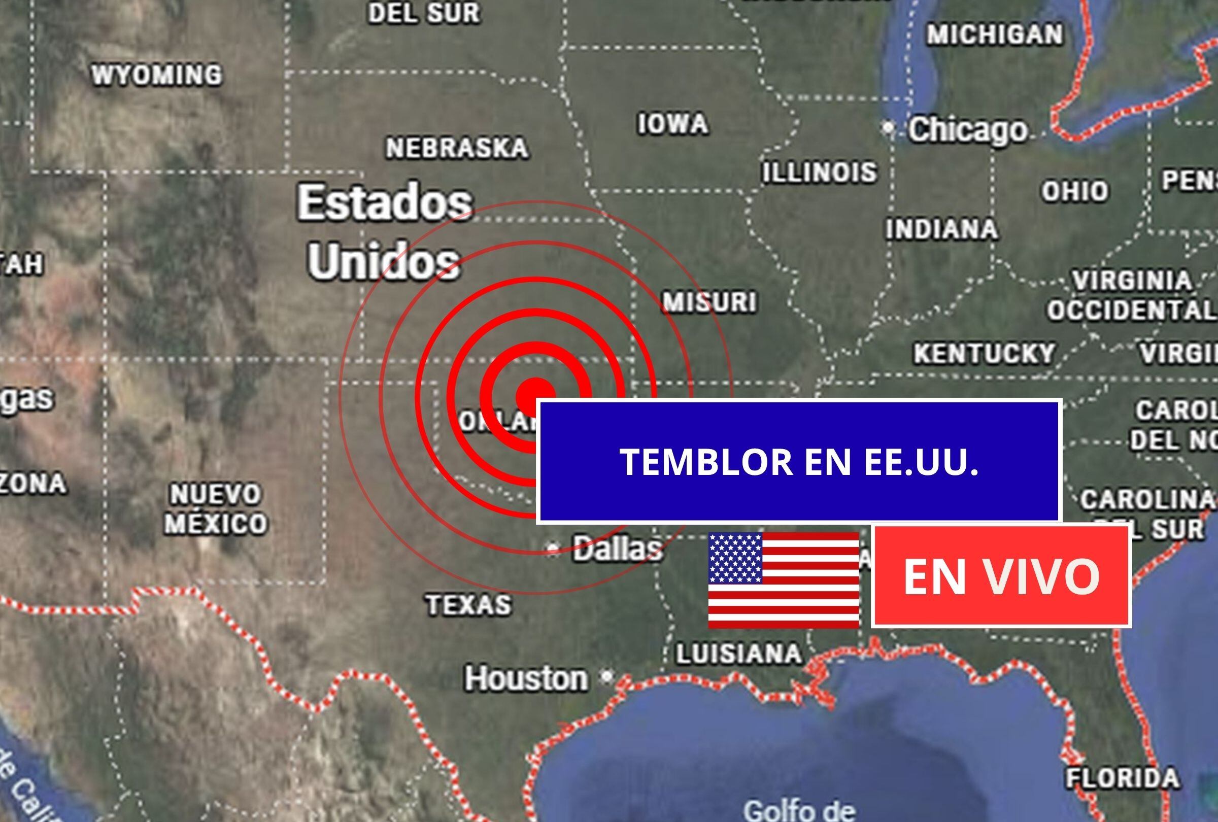 Sigue el reporte oficial del Servicio Geológico de Estados Unidos (USGS, por sus siglas en inglés) sobre los últimos temblores registrados en EE.UU. hoy, 13 de agosto de 2026. (Imagen creada con foto de Google Maps para Gestión Mix)