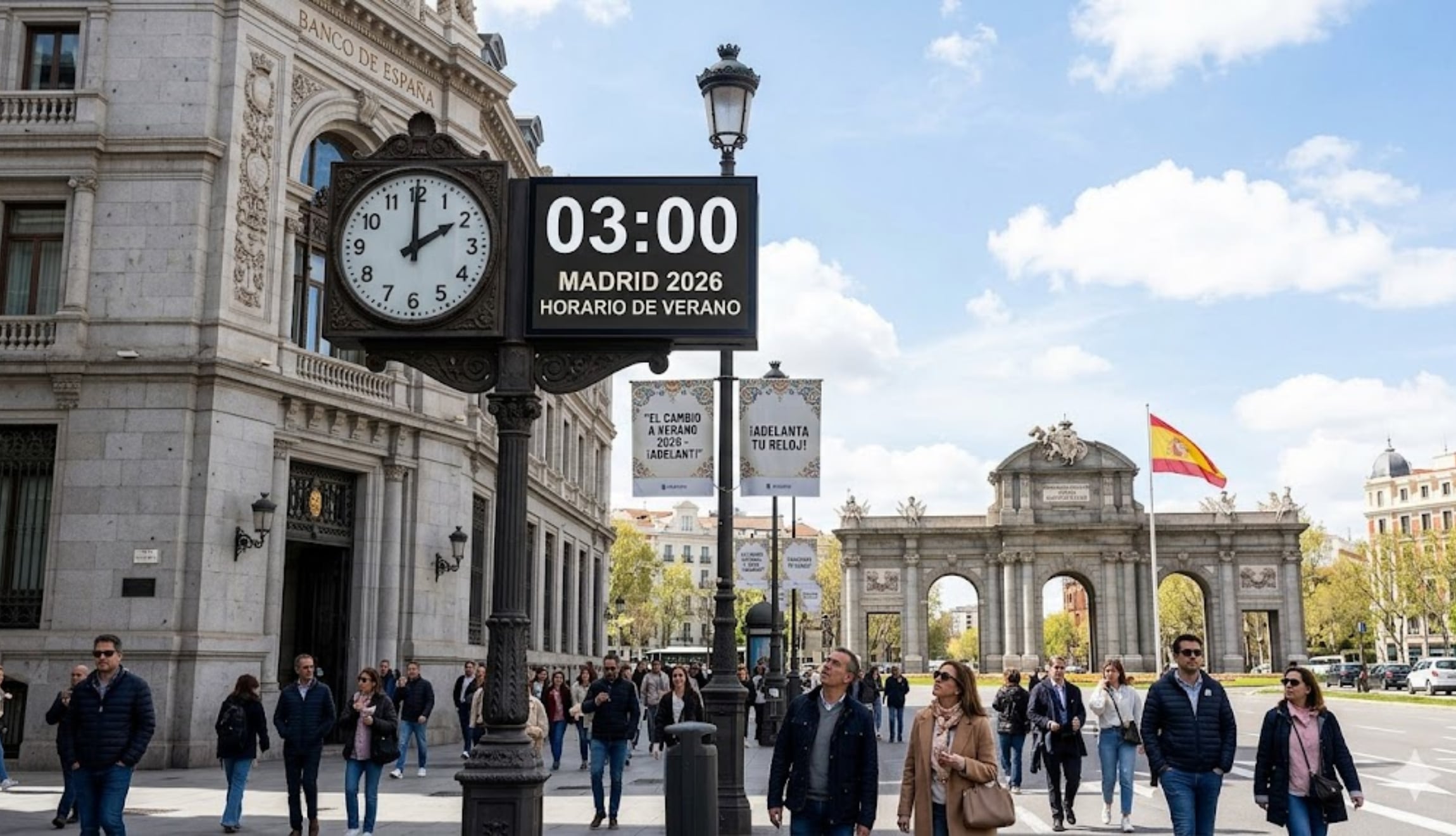 Conoce todos los detalles para realizar correctamente el camibo de hora en Madrid, que pasará al horario de verano 2026 este fin de semana en España. (Foto: Imagen creada por Gestión Mix utilizando la IA de Gemini)