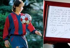 Servilleta en la que se firmó primer contrato de Messi con el Barcelona saldrá a subasta