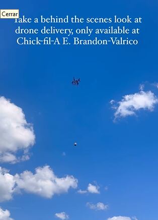 Suele emplear una cuerda para bajar el pedido (Foto: Chick-fil-A / Instagram)