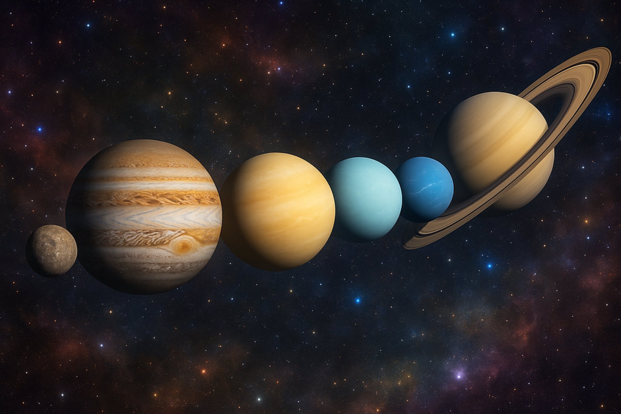 Conoce cómo puedes observar la alineación de 6 planetas este mes de agosto, desde Los Angeles, California. | Imagen creada por El Comercio Mag usando la IA de Perplexity